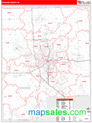 Genesee County, MI Zip Code Wall Map