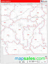 Hillsdale County, MI Zip Code Wall Map