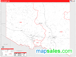 Iron County, MI Zip Code Wall Map