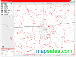 Jackson County, MI Zip Code Wall Map