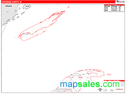 Keweenaw County, MI Zip Code Wall Map