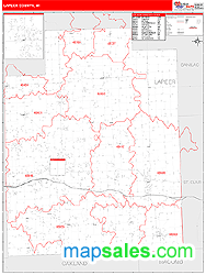 Lapeer County, MI Zip Code Wall Map