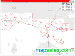 Mackinac County, MI Wall Map