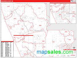 Muskegon County, MI Wall Map