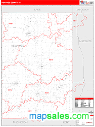 Newaygo County, MI Zip Code Wall Map