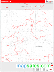 Oscoda County, MI Zip Code Wall Map