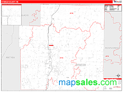 Otsego County, MI Zip Code Wall Map