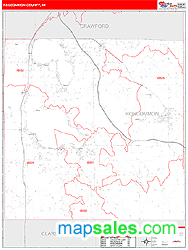 Roscommon County, MI Zip Code Wall Map