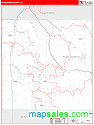 Roscommon County, MI Wall Map