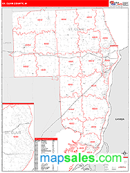 St. Clair County, MI Zip Code Wall Map