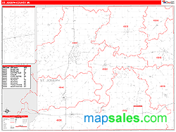 St. Joseph County, MI Zip Code Wall Map