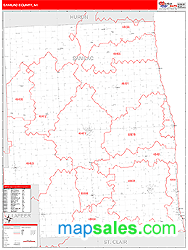 Sanilac County, MI Zip Code Wall Map