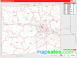 Washtenaw County, MI Wall Map