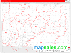 Becker County, MN Wall Map