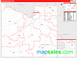 Blue Earth County, MN Wall Map