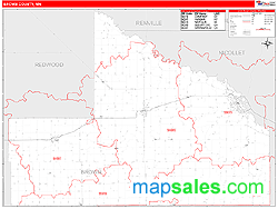 Brown County, MN Zip Code Wall Map