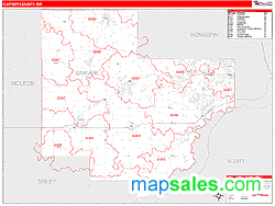 Carver County, MN Zip Code Wall Map