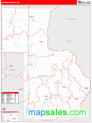 Chisago County, MN Zip Code Wall Map