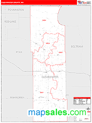 Clearwater County, MN Zip Code Wall Map