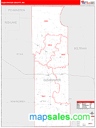 Clearwater County, MN Wall Map