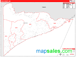 Cook County, MN Zip Code Wall Map