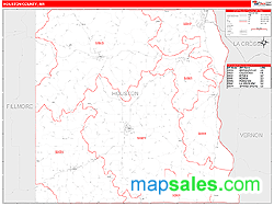 Houston County, MN Zip Code Wall Map