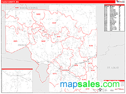 Itasca County, MN Zip Code Wall Map