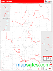 Kanabec County, MN Zip Code Wall Map