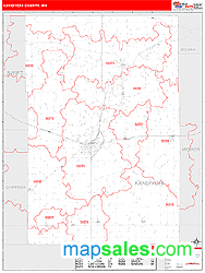 Kandiyohi County, MN Zip Code Wall Map