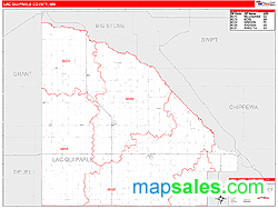 Lac qui Parle County, MN Zip Code Wall Map