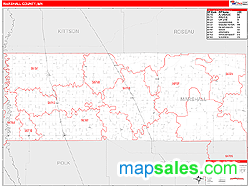 Marshall County, MN Zip Code Wall Map