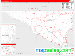 Nicollet County, MN Wall Map