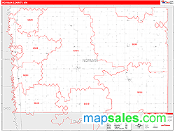 Norman County, MN Zip Code Wall Map