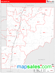 Pine County, MN Wall Map