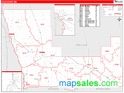 Polk County, MN Zip Code Wall Map