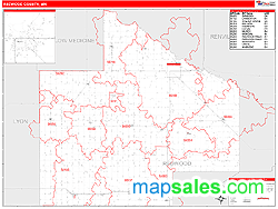 Redwood County, MN Zip Code Wall Map