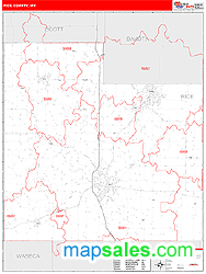 Rice County, MN Wall Map