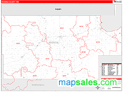 Roseau County, MN Zip Code Wall Map