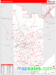 St. Louis County, MN Zip Code Wall Map