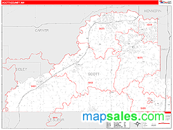 Scott County, MN Zip Code Wall Map