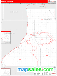 Traverse County, MN Zip Code Wall Map