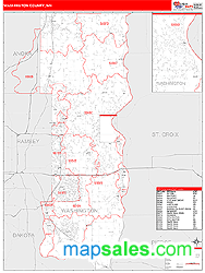 Washington County, MN Zip Code Wall Map