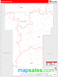Benton County, MS Zip Code Wall Map