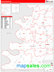 Bolivar County, MS Zip Code Wall Map