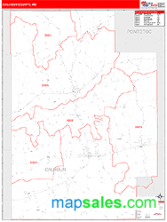 Calhoun County, MS Zip Code Wall Map