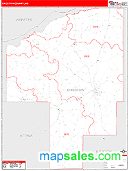 Choctaw County, MS Zip Code Wall Map