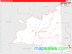 Claiborne County, MS Zip Code Wall Map