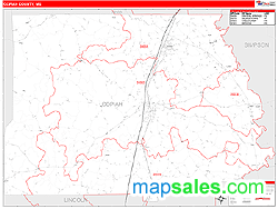 Copiah County, MS Zip Code Wall Map