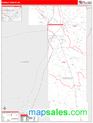 Forrest County, MS Zip Code Wall Map