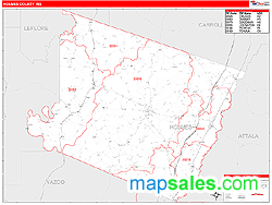 Holmes County, MS Zip Code Wall Map